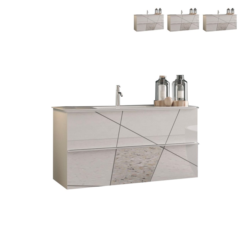 Meble łazienkowe Kelly z umywalką białą połyskującą, wiszące z 2 szufladami. Oferta Meble łazienkowe Kelly z umywalką białą połyskującą, wiszące z 2 szufladami. Oferta