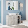 Meble łazienkowe: nowoczesna biała szafka stojąca z dwoma drzwiczkami oraz umywalką Griff Sprzedaż
