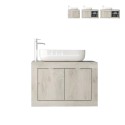 Wisząca szafka z białą umywalką i 2 drzwiami w nowoczesnym stylu z drewna. Oferta