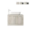Wisząca szafka z białą umywalką i 2 drzwiami w nowoczesnym stylu z drewna. Oferta