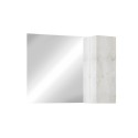 Lustro łazienkowe z LED oświetleniem i wiszącą szafką 1-drzwiową z białego drewna - Evin Katalog