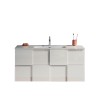 Mobilna szafka łazienkowa wisząca błyszcząca w kolorze białym z umywalką oraz 3 szufladami Gambit Dama Cechy