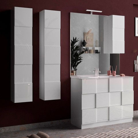 Kolumna łazienkowa nowoczesny design zawieszana 1 skrzydło błyszcząca biel Raissa Dama Promocja