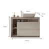 Meble łazienkowe Jarad BC - biała szafka pod umywalkę, z dwoma szufladami i betonową szarością. Zakup