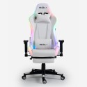 Krzesło do gier biurowych z regulowanym podnóżkiem LED RGB i ergonomicznym designem Pixy Comfort Rabaty