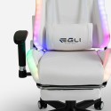 Krzesło do gier biurowych z regulowanym podnóżkiem LED RGB i ergonomicznym designem Pixy Comfort Model