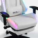 Krzesło do gier biurowych z regulowanym podnóżkiem LED RGB i ergonomicznym designem Pixy Comfort Środki