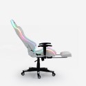 Krzesło do gier biurowych z regulowanym podnóżkiem LED RGB i ergonomicznym designem Pixy Comfort Stan Magazynowy