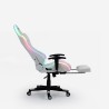 Krzesło do gier biurowych z regulowanym podnóżkiem LED RGB i ergonomicznym designem Pixy Comfort Stan Magazynowy