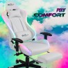 Krzesło do gier biurowych z regulowanym podnóżkiem LED RGB i ergonomicznym designem Pixy Comfort 