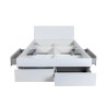Łóżko małżeńskie 160x200cm z pojemną szufladą i szufladami, białe lakierowane Teide. Sprzedaż