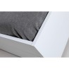 Łóżko małżeńskie 160x200cm z pojemną szufladą i szufladami, białe lakierowane Teide. Stan Magazynowy