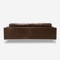 Sofa 3-osobowa tapicerowana skórą ekologiczną w kolorze brązowym w stylu przemysłowym vintage Corneel Katalog