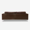 Sofa 3-osobowa tapicerowana skórą ekologiczną w kolorze brązowym w stylu przemysłowym vintage Corneel Katalog
