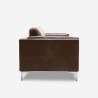 Sofa 3-osobowa tapicerowana skórą ekologiczną w kolorze brązowym w stylu przemysłowym vintage Corneel Sprzedaż