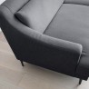 Sofa 3-osobowa z metalowymi nogami 200 cm tkanina koloru czarnego Egbert. Cechy