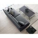 Sofa 3-osobowa z metalowymi nogami 200 cm tkanina koloru czarnego Egbert. Koszt