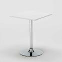 Biały kwadratowy stolik 70x70 cm z 2 kolorowymi krzesłami Nordica Cocktail 