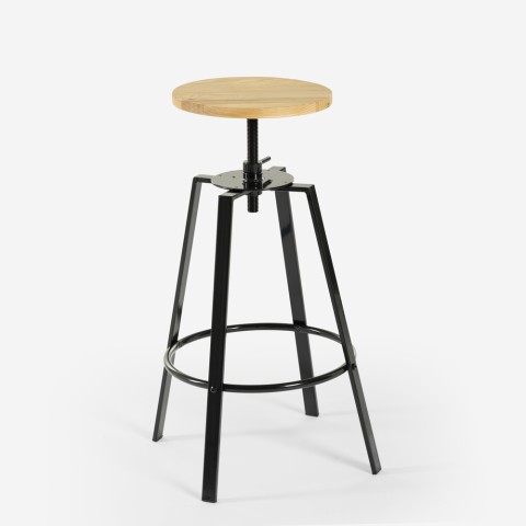 Krzesło stylu przemysłowego do baru kuchni metalowe z obracaną gwintem tarczą Promocja