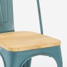 Krzesło przemysłowe z metalu, vintage, z lite drewno na wierzchu - Steel Old Wood Top Light. Model
