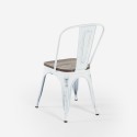 Krzesła przemysłowe z metalu i drewna w stylu vintage - biały metal i drewno Oferta