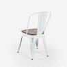 Krzesła przemysłowe z metalu i drewna w stylu vintage - biały metal i drewno Oferta