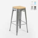 krzesło barowe wysokie kuchenne z metalu, blat drewniany steel up wood. Sprzedaż
