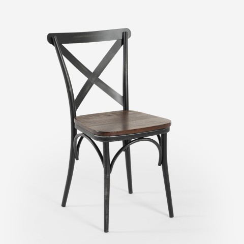 Krzesła kuchenne i jadalniane w stylu industrialnym z drewna i metalu Steel Vintage Promocja