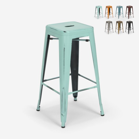 stołek barowy metalowy styl industrialny vintage Lix steel stale Promocja