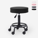 Ergonomiczny, regulowany, tapicerowany stołek obrotowy dla kosmetyczki Senzu Oferta