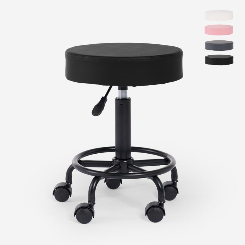 Ergonomiczny, regulowany, tapicerowany stołek obrotowy dla kosmetyczki Senzu Oferta Ergonomiczny, regulowany, tapicerowany stołek obrotowy dla kosmetyczki Senzu Oferta