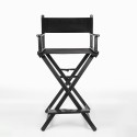 Krzesło do makijażu, stołek do profesjonalnego makijażu i filmowania, składany, kolor: czarny - Steven. Sprzedaż