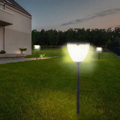 Oświetlenie ogrodowe 400 lumenów 3 tryby LED panel słoneczny Gaslight Promocja