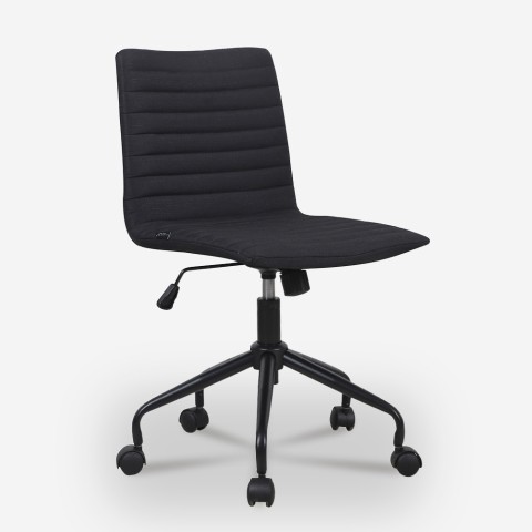 Krzesło biurowe, obrotowe, tapicerowane w czarną tkaninę - Zolder Dark. Promocja