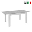 Stół rozkładany 90x137-185 cm biały na wysoki połysk szary beton Sly Basic Sprzedaż