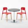 Czarny okrągły stolik 70x70 cm z 2 kolorowymi krzesłami Barcellona Cosmopolitan Cechy