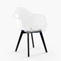Krzesło fotelik nowoczesny przezroczysty poliwęglanowe nogi drewniane Arinor Cechy