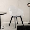 Krzesło fotelik nowoczesny przezroczysty poliwęglanowe nogi drewniane Arinor Sprzedaż
