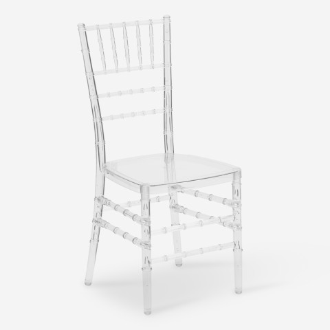 Przezroczyste krzesła projektowe do sali jadalnej na eventy - Chiavarina Crystal Promocja