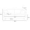 Sofa 3-osobowa nowoczesna stylu północnego w minimalistyczny sposób - szary materiał Folkerd. 