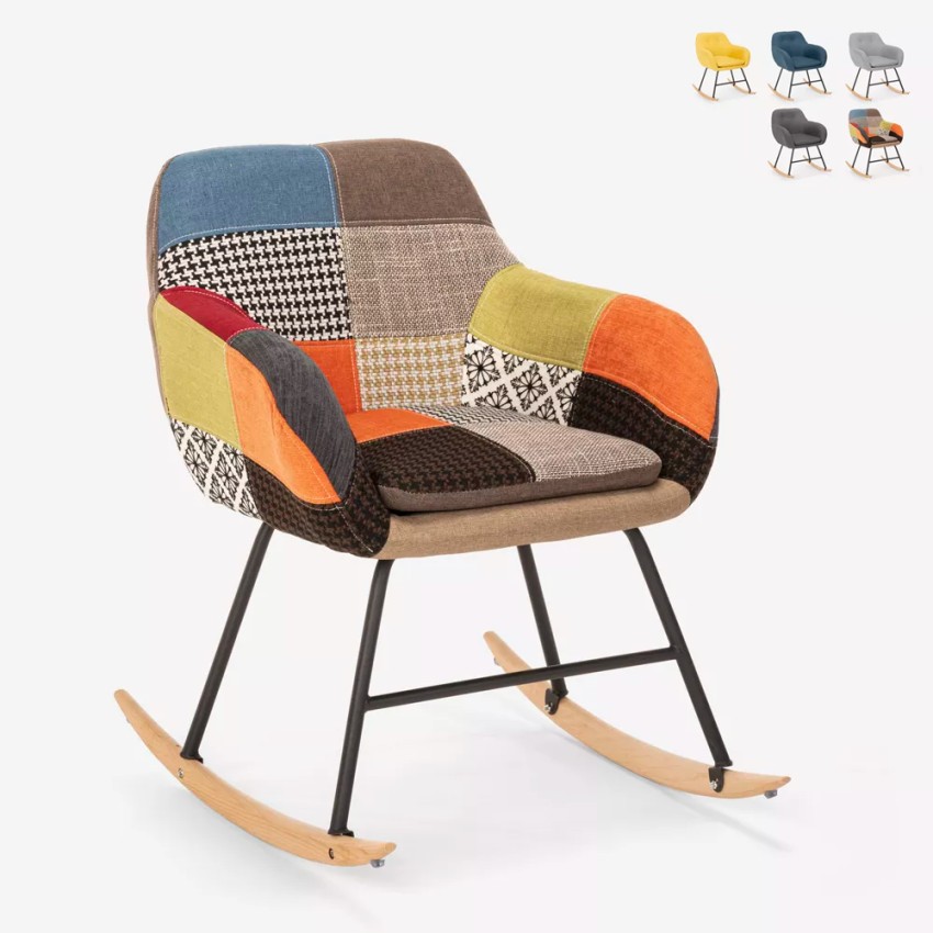 Materiałowe krzesło patchwork na biegunach nowoczesne Woodpecker Promocja Materiałowe krzesło patchwork na biegunach nowoczesne Woodpecker Promocja