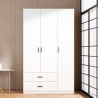 Szafa do sypialni z 3 drzwiami i 2 szufladami w kolorze białym - Endus Rabaty