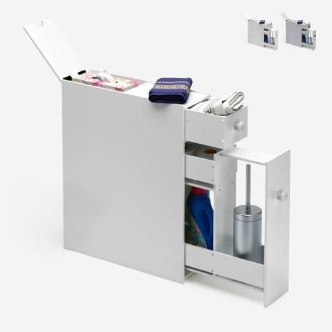Mobilna półka na kosmetyki do łazienki oszczędzająca miejsce slim 17x48x60 cm Moposh Promocja