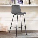 Wysokie krzesło kuchenne barowe z weluru nowoczesny design Dett Sprzedaż