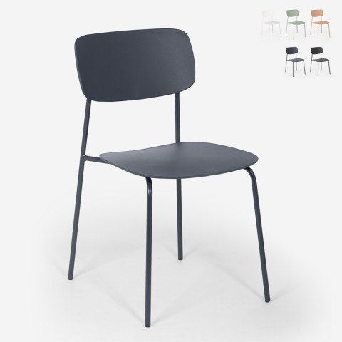 Krzesło z polipropylenu i metalu, nowoczesne wzornictwo, Josy Promocja