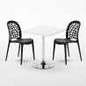 Biały kwadratowy stolik 70x70 cm z 2 kolorowymi krzesłami Wedding Cocktail Cechy