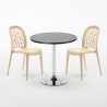 Czarny okrągły stolik 70x70 cm z 2 kolorowymi krzesłami WEDDING Cosmopolitan Cena