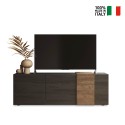 Mobilna szafka telewizyjna o nowoczesnym designie 3 drzwiczki szare drewno 181x44x59cm Suite Rabaty