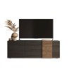 Mobilna szafka telewizyjna o nowoczesnym designie 3 drzwiczki szare drewno 181x44x59cm Suite Stan Magazynowy