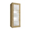 Witryna salonowa-dzienna drzwi drewniane, białe szkło 2 skrzydła Nina WB Basic Rabaty